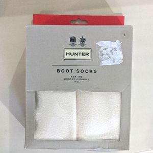 Hunter tall cream boot socks